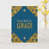 Je deed het Glitter Afstuderen Kaart (Gele Bloem)