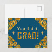 Je deed het Glitter Afstuderen Kaart (Voorkant / Achterkant)