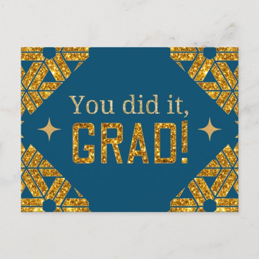 Je deed het Glitter Afstuderen Kaart (Voorkant)