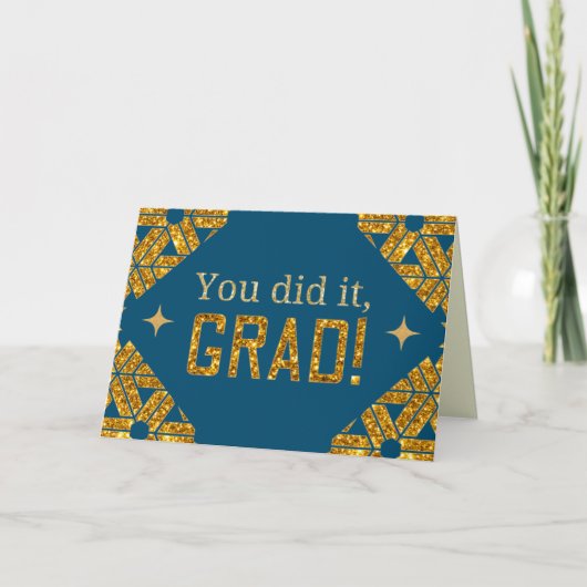 Je deed het Glitter Afstuderen Kaart (Voorkant)