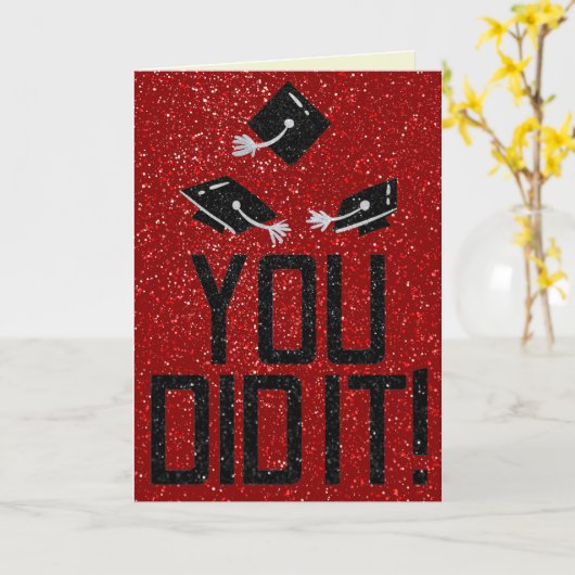 Je deed het zwarte Afstuderen Kaart (Gele Bloem)