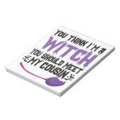 Je denkt dat ik een heks ben... je moet mijn neef  notitieblok (Linkerzijde)