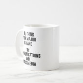 Je denkt dat je majoor moeilijke communicatie is koffiemok (Voorkant links)