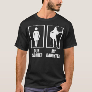 Je dochter mijn dochter Grappige akoestische gitaa T-shirt