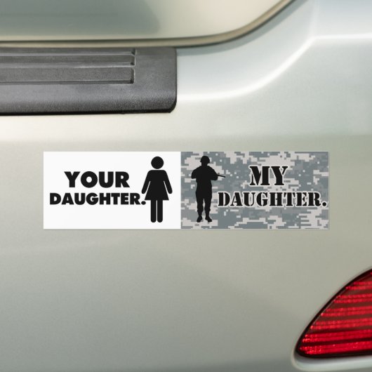 Je dochter m'n dochter. bumpersticker (Op auto)