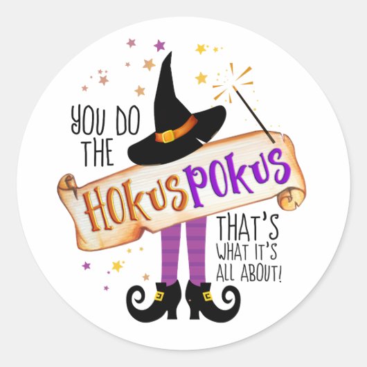 Je doet de Hokus Pokus Witch Magic ID982 Ronde Sticker (Voorkant)