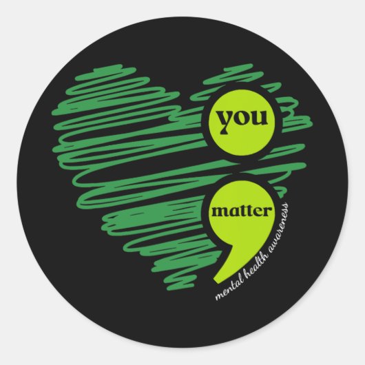 Je doet er toe Geestelijke Gezondheid Bewustzijn I Ronde Sticker (Voorkant)