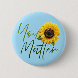 Je doet ertoe met zonnebloem ronde button 5,7 cm
