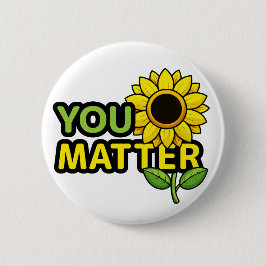 Je doet ertoe met zonnebloem ronde button 5,7 cm