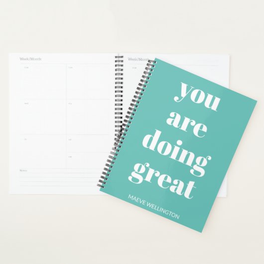 Je doet geweldig Blauwgroen inspirerend op maat Planner (Display)