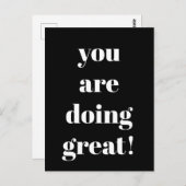 Je doet geweldig Inspirerend zwart en wit Briefkaart (Voorkant / Achterkant)