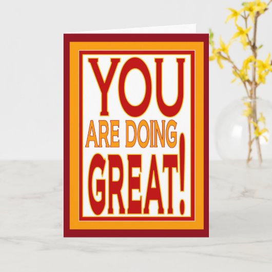 Je doet het geweldig! - Aanmoediging Kaart (Gele Bloem)