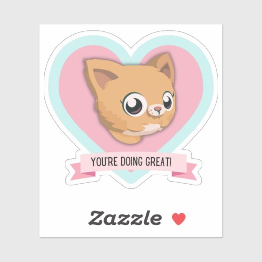 Je doet het geweldig! Bevestiging van aanmoediging Sticker (Vel)