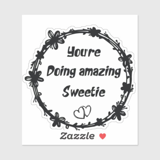 Je doet het geweldig, lieverd Retro Sticker (Vel)