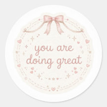 Je Doet Het Geweldig Roze Lint Sticker