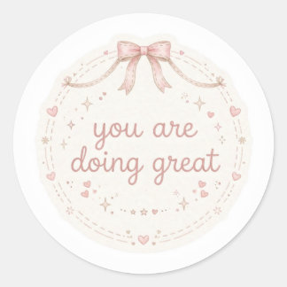 Je Doet Het Geweldig Roze Lint Sticker