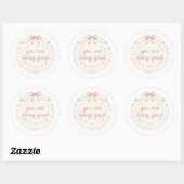 Je Doet Het Geweldig Roze Lint Sticker (Vel)