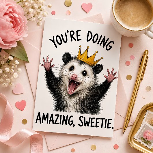 Je doet het geweldig, schatje. feestdagenkaart
