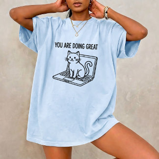 Je Doet Het Geweldig Werkende Kat Unisex Grafische T-shirt