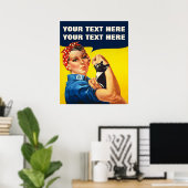 Je doet het Rosie Cat Lady Feminist Poster (Thuiskantoor)