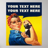 Je doet het Rosie Cat Lady Feminist Poster (Voorkant)