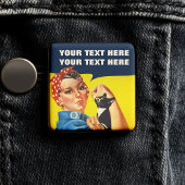 Je doet het, Rosie de Riveter Feminist Vierkante Button 5,1 Cm