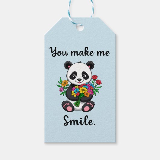 Je doet me Schattigee panda glimlachen Cadeaulabel (Voorkant)