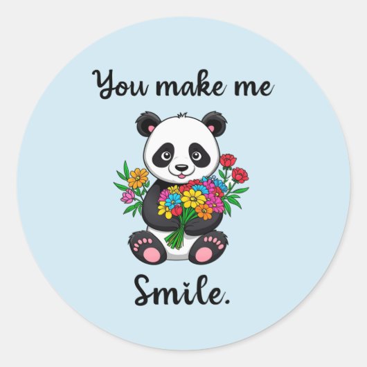 Je doet me Schattigee panda glimlachen Ronde Sticker (Voorkant)