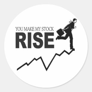 JE DOET MIJN AANDELEN STIJGEN RONDE STICKER