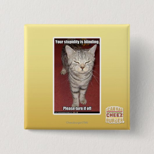 Je domheid knippert 2 vierkante button 5,1 cm (Voorkant)