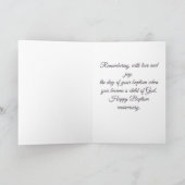 Je doopdag, kruis en rozen herinneren kaart (Binnen)