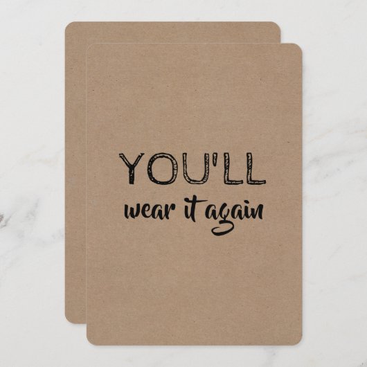 Je Draag het weer grappig bruidsmeisje Kaart (Voorkant / Achterkant)