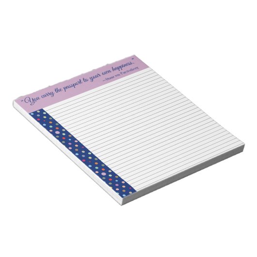 Je draagt het paspoort naar je eigen geluk notitieblok (Schuin)