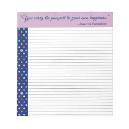 Je draagt het paspoort naar je eigen geluk notitieblok