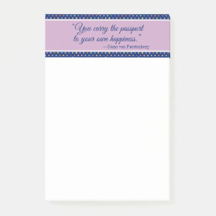 Je draagt het paspoort naar je eigen geluk post-it® notes