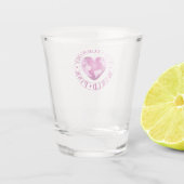 JE DRAAIT MIJN WERELD ROZE Romantische Aarde Hart  Shot Glas (Achterkant)