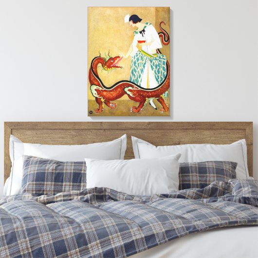 Je draak voeden canvas afdruk (Insitu (Slaapkamer))