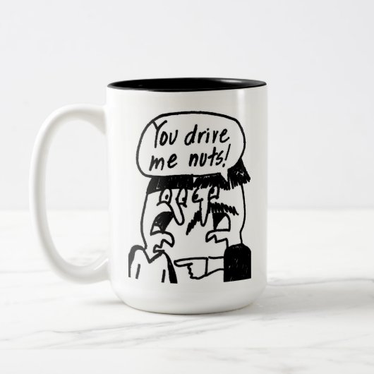 Je drijft me snotkoffie Mok (Links)