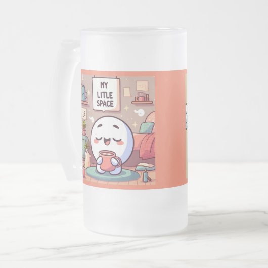 Je drink in je eigen kleine ruimte matglas bierpul (Voorkant links)