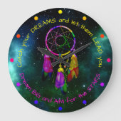 Je dromen dromen dromen Boho Chic Grote Klok (Voorkant)