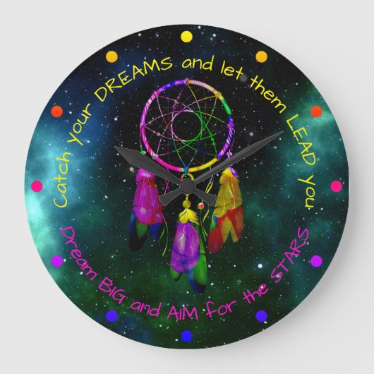Je dromen dromen dromen Boho Chic Grote Klok (Voorkant)