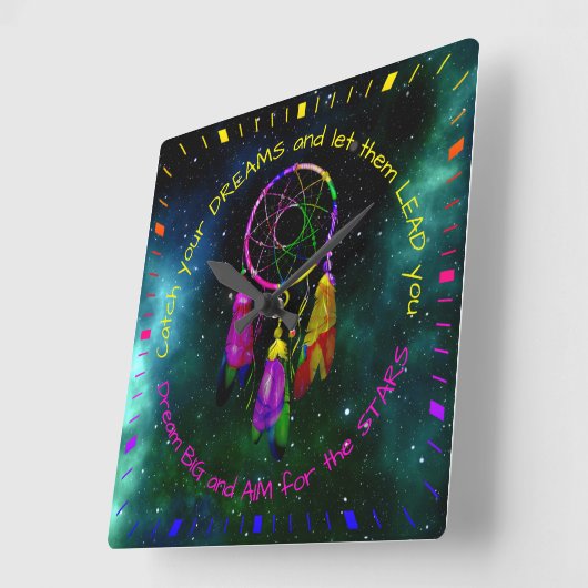 Je dromen dromen dromen Boho Chic Vierkante Klok (Hoek)