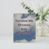 Je dromen omzetten in realiteit briefkaart (Staand voorkant)