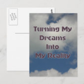 Je dromen omzetten in realiteit briefkaart (Voorkant / Achterkant)