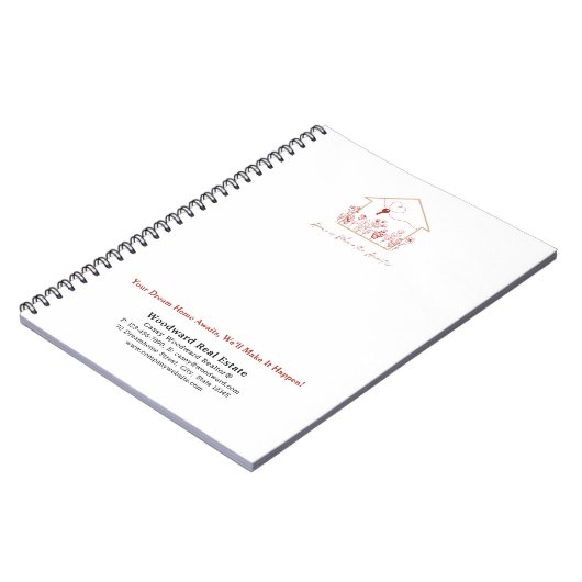 Je droomhuis wacht op je | makelaar in budgetmarke notitieboek (Linkerzijde)