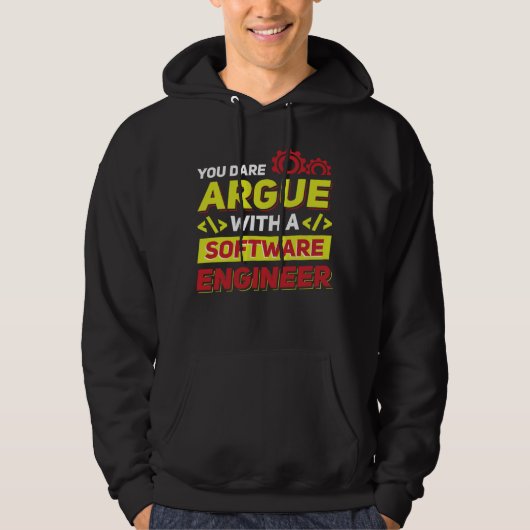 Je durft te discussiëren met een software engineer hoodie (Voorkant)