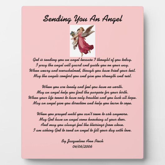 Je een engel Plaque sturen Fotoplaat (Voorkant)