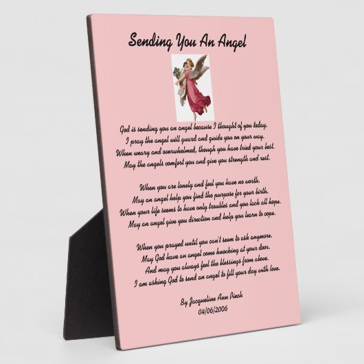 Je een engel Plaque sturen Fotoplaat (Zijkant)