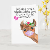 Je een Hele Llama Love Social Distance sturen Kaart (Gele Bloem)
