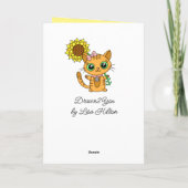 Je een Hug sturen | Cute Kitten en Sunflower Kaart (Achterkant)